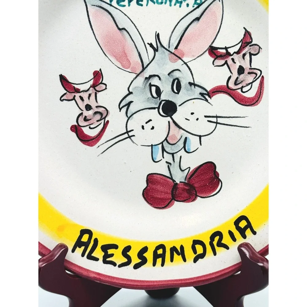 Buon Ricordo Plate Solimene Vietri Ristorante Red Oxen Alessandria Coniglio 1989